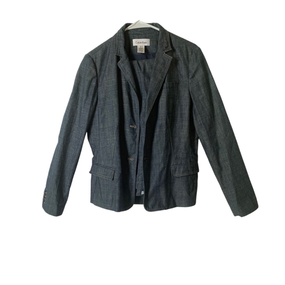 Calvin Klein 2 pc Jean Denim Suit- Size 12- Wow and So Attracted!Wow!
